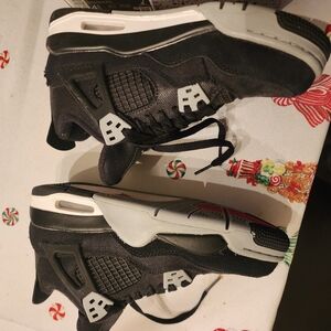 Jordan Black and Gray High-Top Sneakers with Cushioned Sole